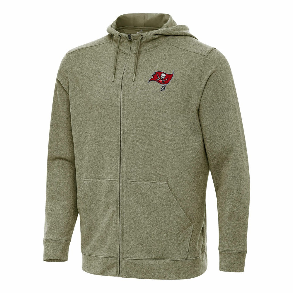 Tampa Bay Buccaneers Antigua Effortless Full-Zip Hoodie Olive - NFL