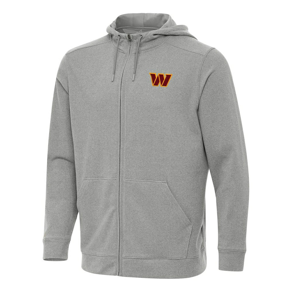 Washington Commanders Antigua Effortless Full-Zip Hoodie Heather Gray - NFL