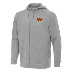 Washington Commanders Antigua Effortless Full-Zip Hoodie Heather Gray - NFL