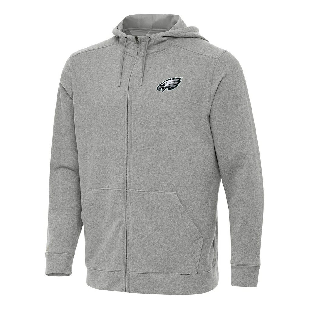 Philadelphia Eagles Antigua Effortless Full-Zip Hoodie Heather Gray - NFL