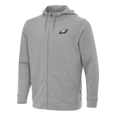 Philadelphia Eagles Antigua Effortless Full-Zip Hoodie Heather Gray - NFL