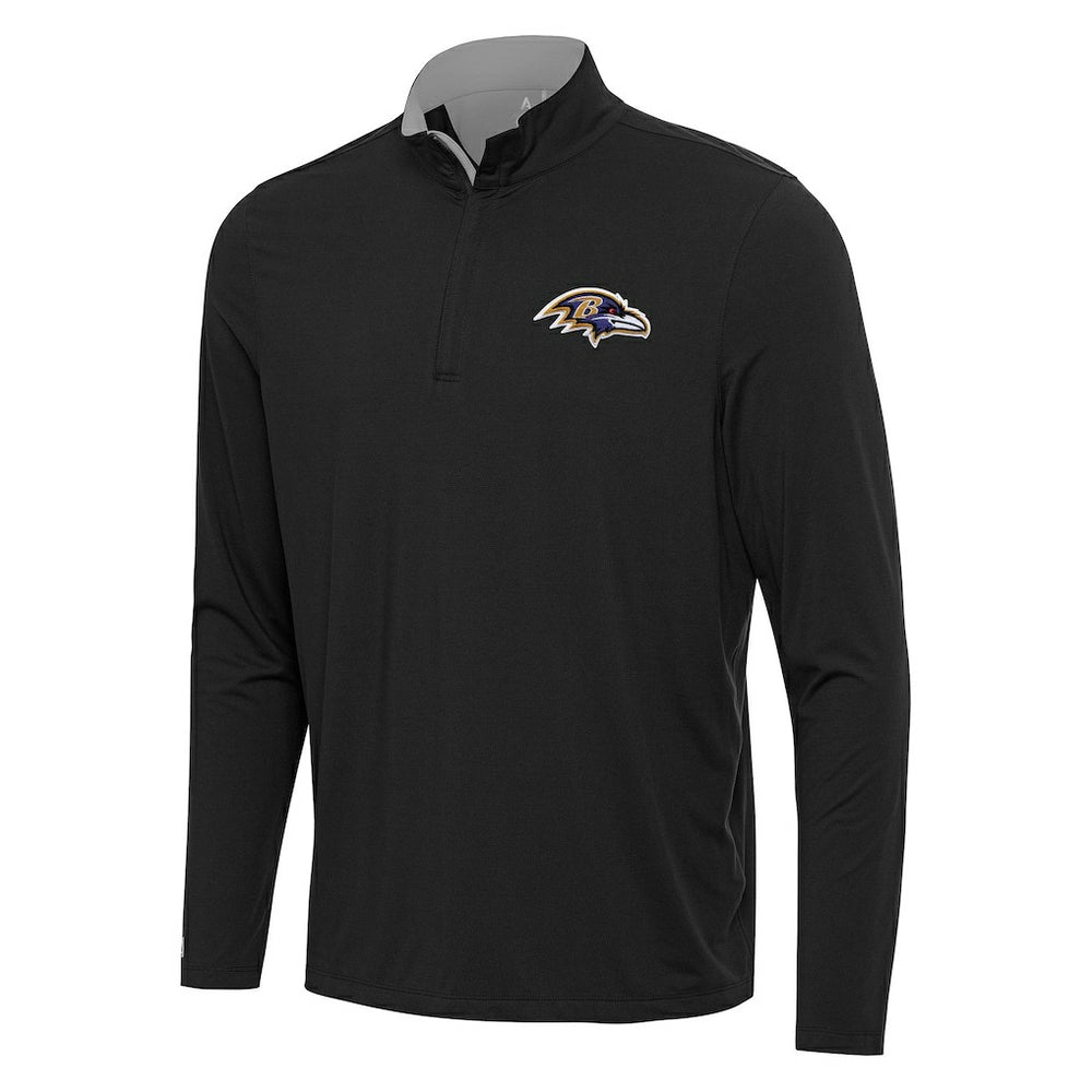 Baltimore Ravens Antigua Content Quarter-Zip Pullover Top Black/Gray - NFL