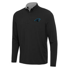 Carolina Panthers Antigua Content Quarter-Zip Pullover Top Black/Gray - NFL