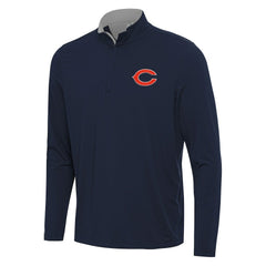 Chicago Bears Antigua Content Quarter-Zip Pullover Top Navy/Gray - NFL