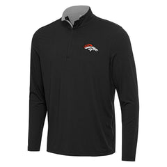 Denver Broncos Antigua Content Quarter-Zip Pullover Top Black/Gray - NFL