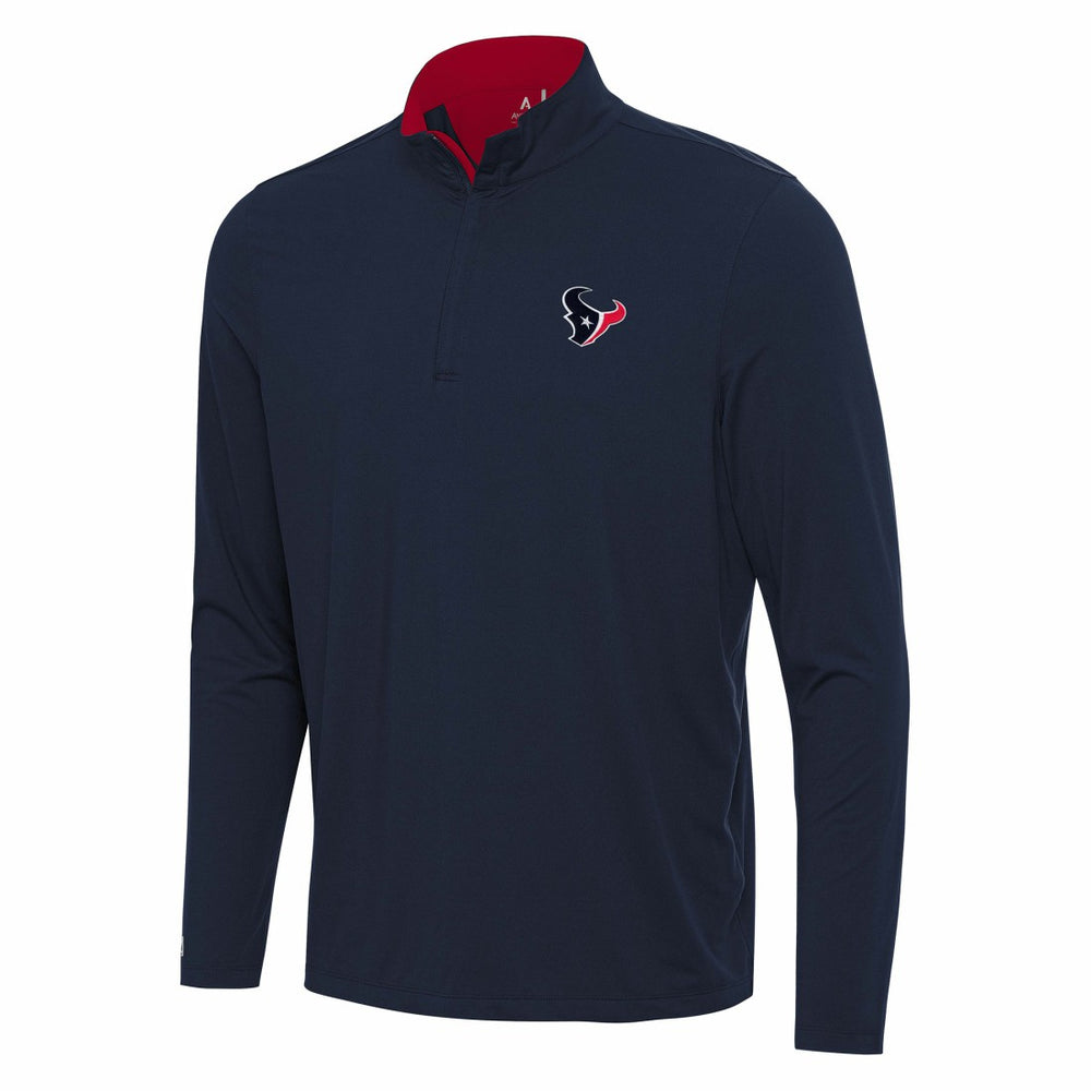Houston Texans Antigua Content Quarter-Zip Pullover Top Navy/Red - NFL