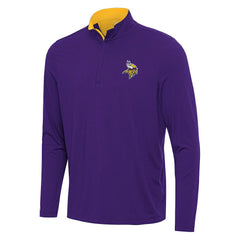 Minnesota Vikings Antigua Content Quarter-Zip Pullover Top Purple/Gold - NFL