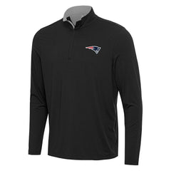 New England Patriots Antigua Content Quarter-Zip Pullover Top Black/Gray - NFL