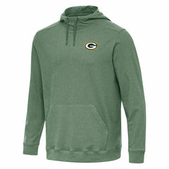 Green Bay Packers Antigua Cloud Pullover Hoodie Heather Green - NFL
