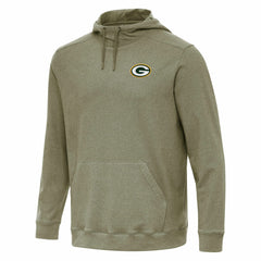Green Bay Packers Antigua Cloud Pullover Hoodie Olive - NFL