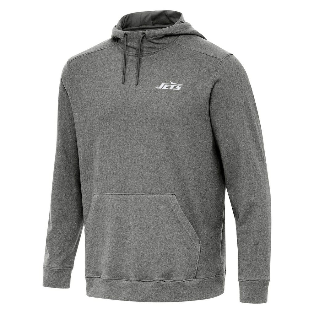 New York Jets Antigua Cloud Pullover Hoodie Heather Black - NFL