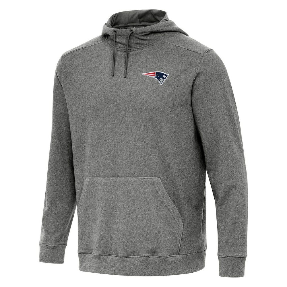 New England Patriots Antigua Cloud Pullover Hoodie Heather Black - NFL