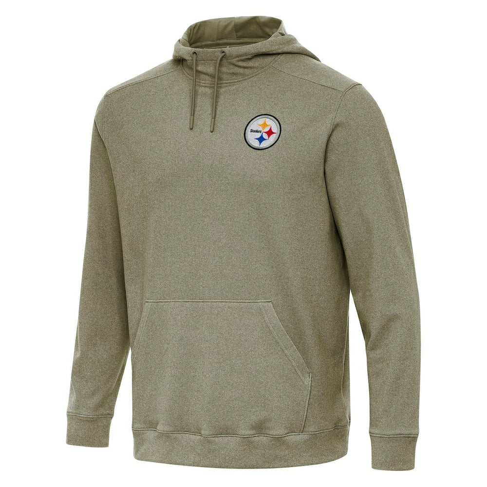 Pittsburgh Steelers Antigua Cloud Pullover Hoodie Olive - NFL