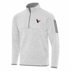 Houston Texans Antigua Fortune Quarter-Zip Pullover Jacket Heather Gray - NFL