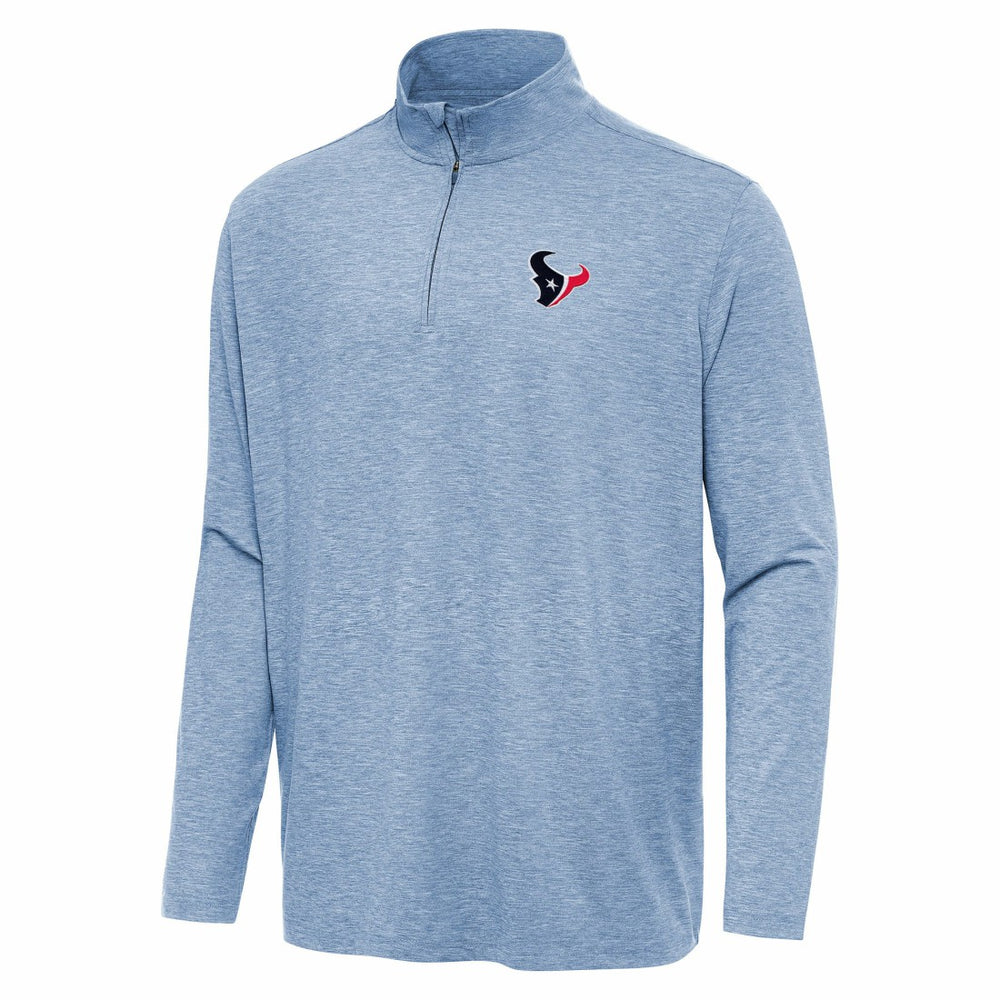 Houston Texans Antigua Hunk Quarter-Zip Jacket Heather Royal - NFL
