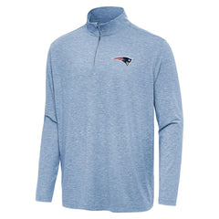 New England Patriots Antigua Hunk Quarter-Zip Jacket Heather Royal - NFL