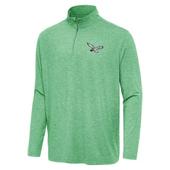 Philadelphia Eagles Antigua Hunk Quarter-Zip Jacket Heather Kelly Green - NFL