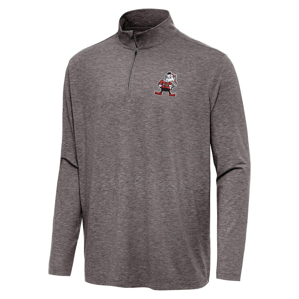 Cleveland Browns Antigua Hunk Quarter-Zip Jacket Brown - NFL