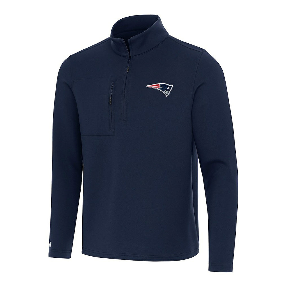 New England Patriots Antigua Insider Quarter-Zip Pullover Top Navy - NFL