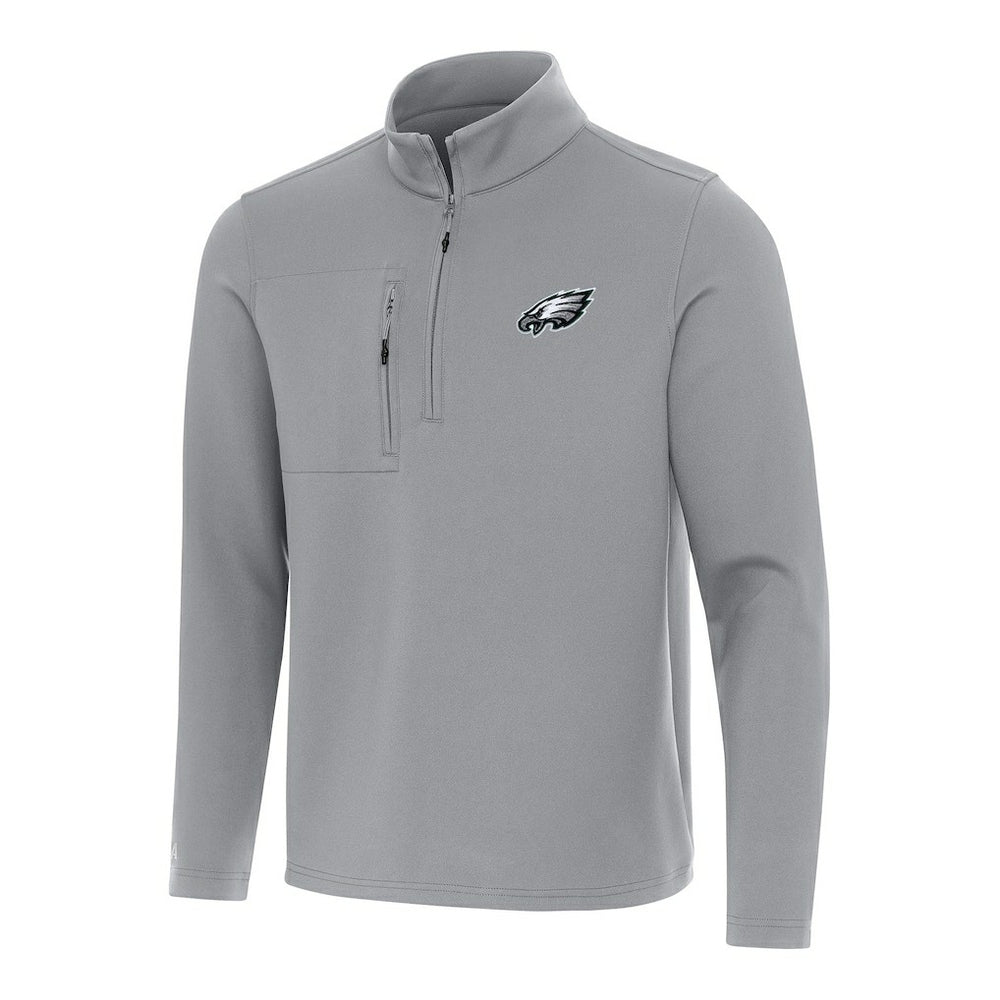 Philadelphia Eagles Antigua Insider Quarter-Zip Pullover Top Gray - NFL