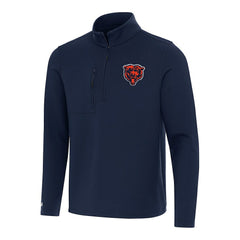 Chicago Bears Antigua Bear Logo Insider Quarter-Zip Pullover Top Navy - NFL