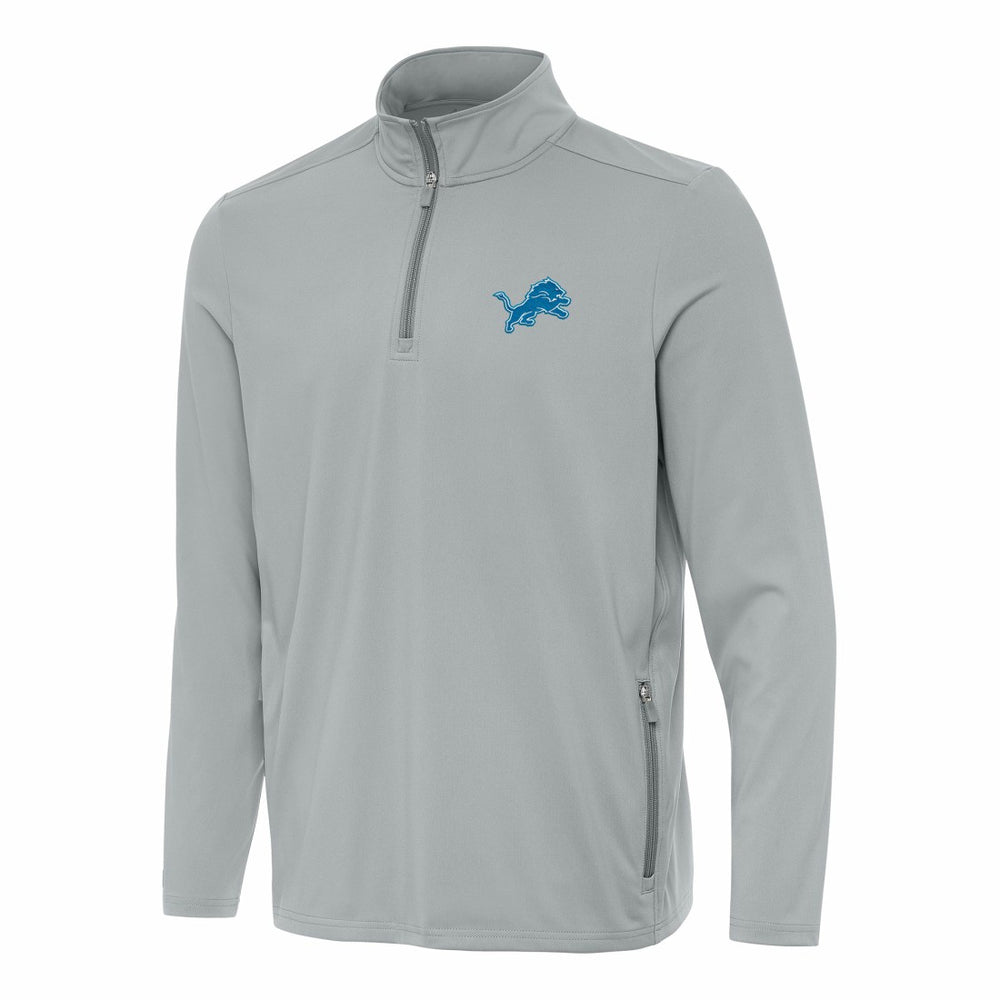 Detroit Lions Antigua Perilous Quarter-Zip Pullover Top Gray - NFL