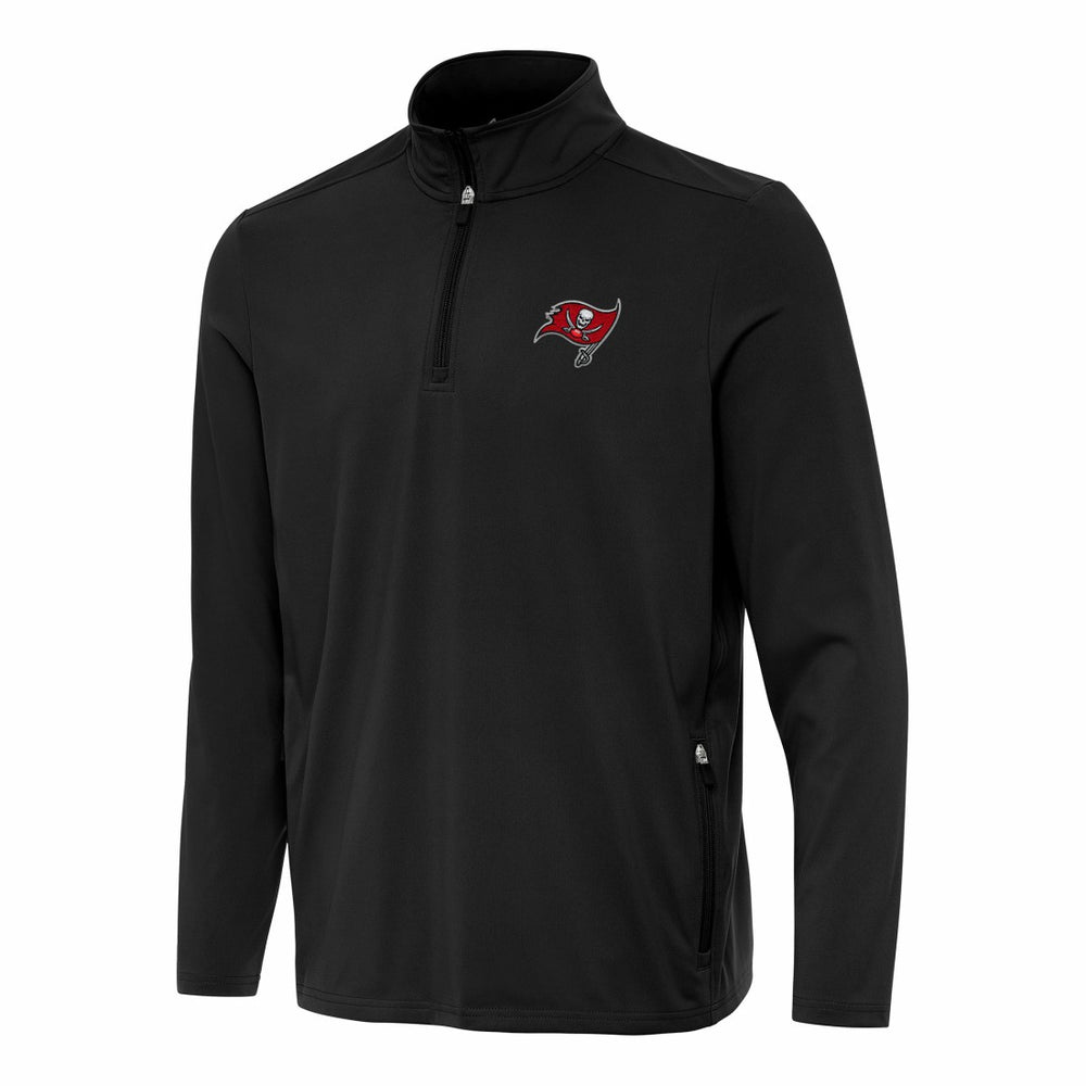 Tampa Bay Buccaneers Antigua Perilous Quarter-Zip Pullover Top Black - NFL