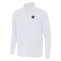 Dallas Cowboys Antigua Intent Quarter-Zip Pullover Top White - NFL