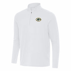 Green Bay Packers Antigua Intent Quarter-Zip Pullover Top White - NFL