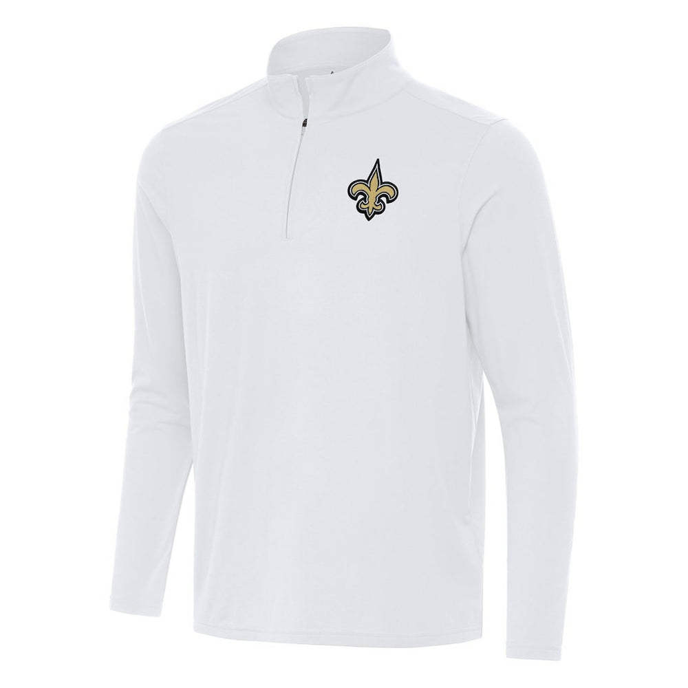 New Orleans Saints Antigua Intent Quarter-Zip Pullover Top White - NFL