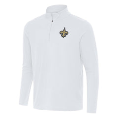 New Orleans Saints Antigua Intent Quarter-Zip Pullover Top White - NFL