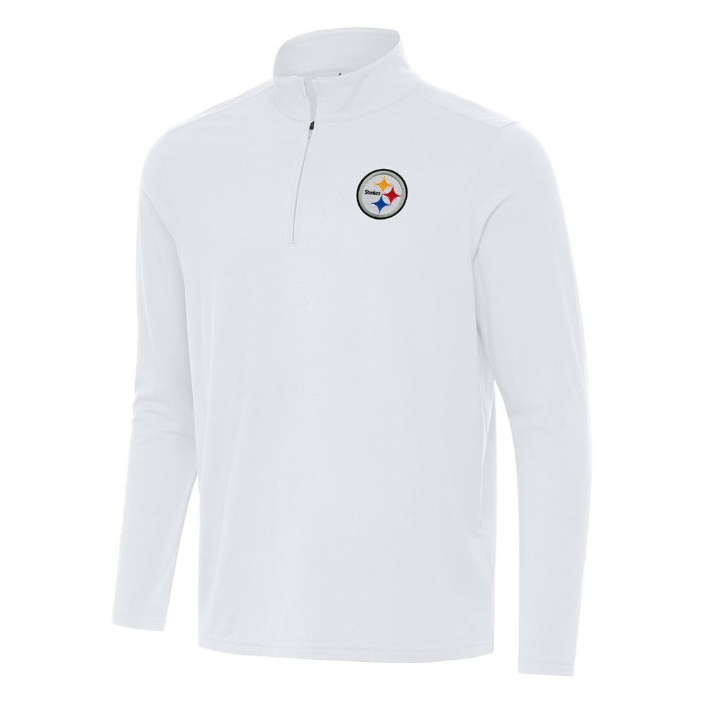 Pittsburgh Steelers Antigua Intent Quarter-Zip Pullover Top White - NFL
