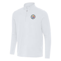 Pittsburgh Steelers Antigua Intent Quarter-Zip Pullover Top White - NFL