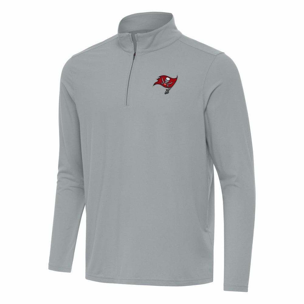 Tampa Bay Buccaneers Antigua Intent Quarter-Zip Pullover Top Gray - NFL