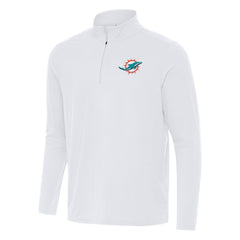 Miami Dolphins Antigua Intent Quarter-Zip Pullover Top White - NFL