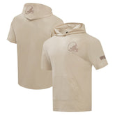 Cleveland Browns Pro Standard Neutrals Capsule Short Sleeve Pullover Hoodie Tan - NFL