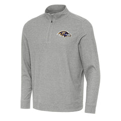 Baltimore Ravens Antigua Subtle Quarter-Zip Top Heather Gray - NFL