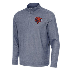 Chicago Bears Antigua Subtle Quarter-Zip Top Heather Navy - NFL