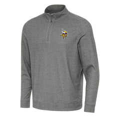 Minnesota Vikings Antigua Subtle Quarter-Zip Top Heather Black - NFL