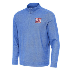 New York Giants Antigua Subtle Quarter-Zip Top Heather Royal - NFL