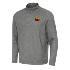 Washington Commanders Antigua Subtle Quarter-Zip Top Heather Black - NFL
