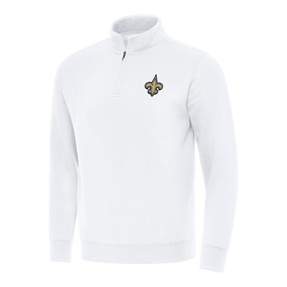 New Orleans Saints Antigua Victory Quarter-Zip Pullover Top White - NFL