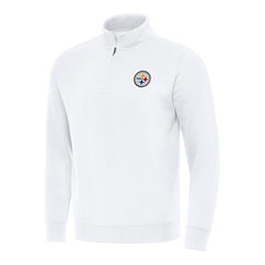 Pittsburgh Steelers Antigua Victory Quarter-Zip Pullover Top White - NFL