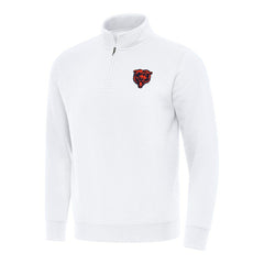 Chicago Bears Antigua Victory Quarter-Zip Pullover Top White - NFL