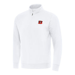 Cincinnati Bengals Antigua Victory Quarter-Zip Pullover Top White - NFL