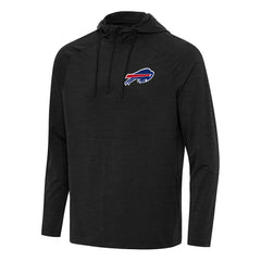 Buffalo Bills Antigua Spikes Quarter-Zip Pullover Hoodie Heather Black - NFL