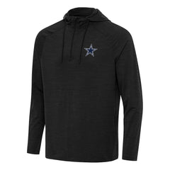 Dallas Cowboys Antigua Spikes Quarter-Zip Pullover Hoodie Heather Black - NFL
