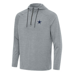 Dallas Cowboys Antigua Spikes Quarter-Zip Pullover Hoodie Heather Gray - NFL