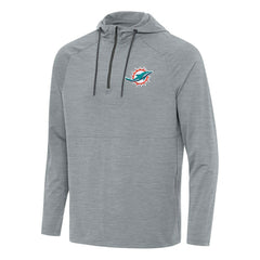 Miami Dolphins Antigua Spikes Quarter-Zip Pullover Hoodie Heather Gray - NFL