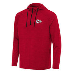 Kansas City Chiefs Antigua Spikes Quarter-Zip Pullover Hoodie Heather Red - NFL